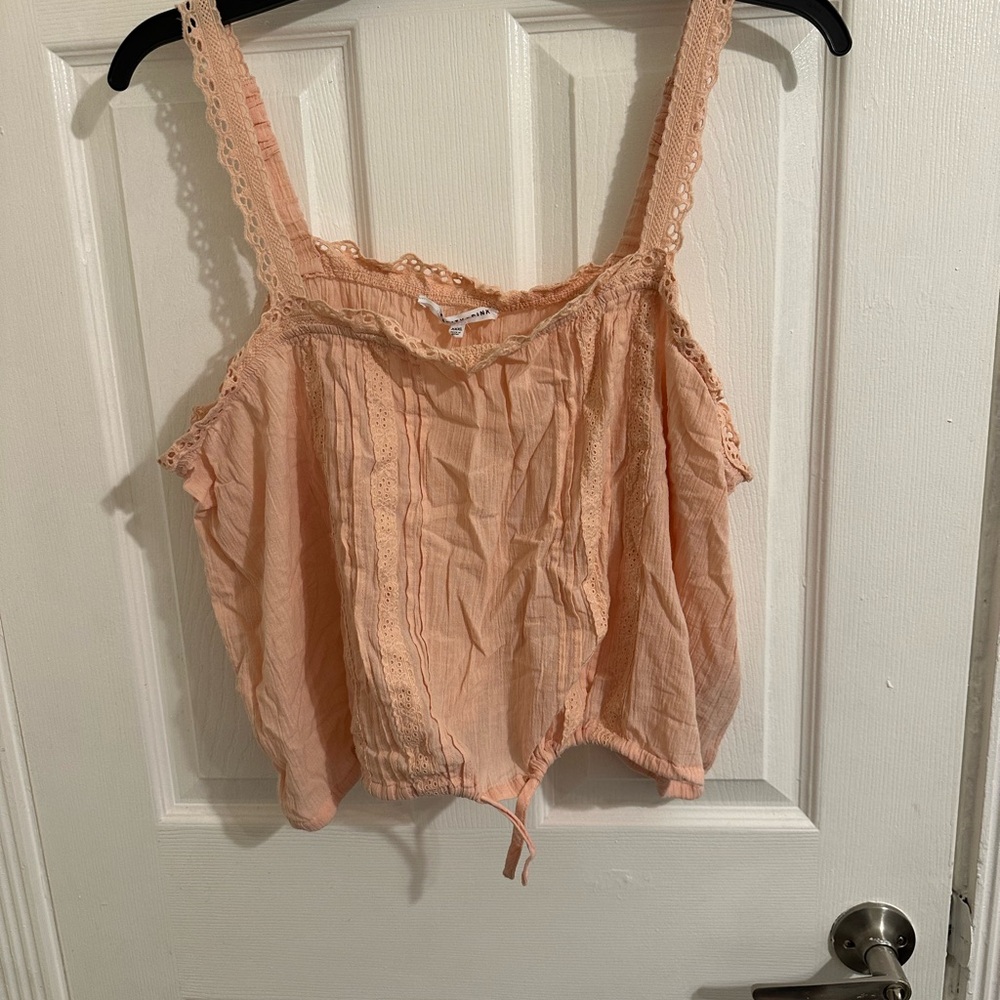 Celebrity Pink Peach Camisole with Lace Trim
